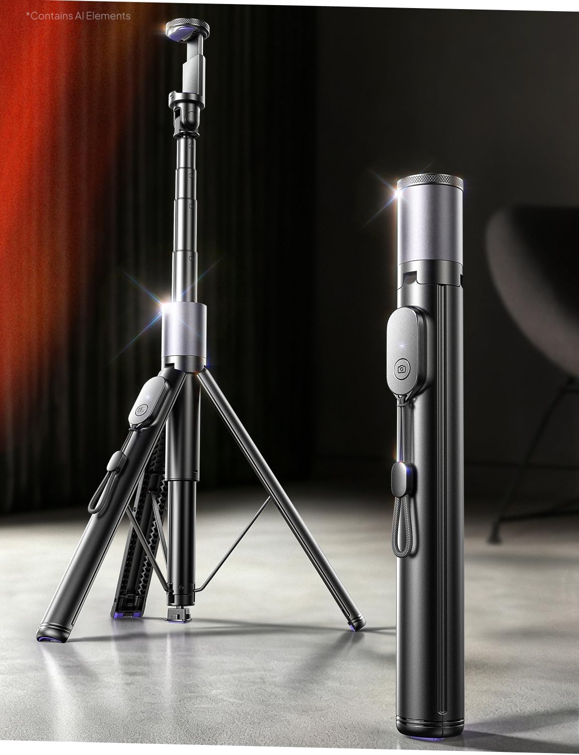 67" Selfie Stick Tripod with Remote for Content Creators | Content creator essentials: 67" phone tripod with remote