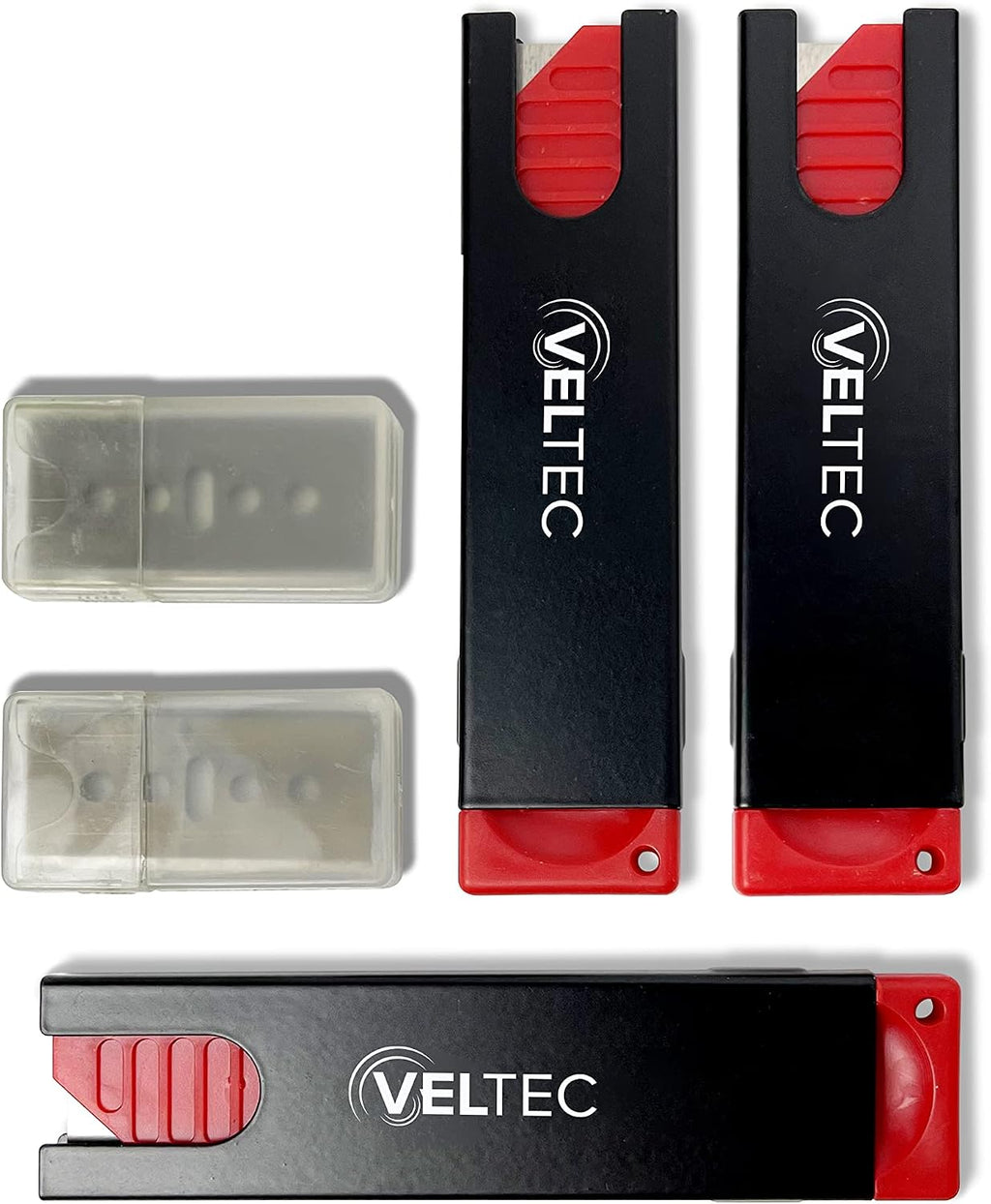 Auto Retractable Safety Utility Box Cutters, 3 Pack Cutters with 10 Extra Blades (VC800)
