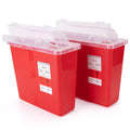 Large Sharps Container 5 Quart (2-Pack) Home & Professional Use | Biohazard Needle/Syringe Disposal, Mailbox Lid