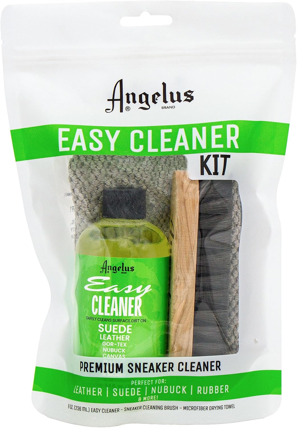 Shoe Cleaner Kit, 8.6 Oz, Brush, Towel - Professional Sneakers, Leather, Nubuck, Suede Shoe Cleaner Kit - Safe on All