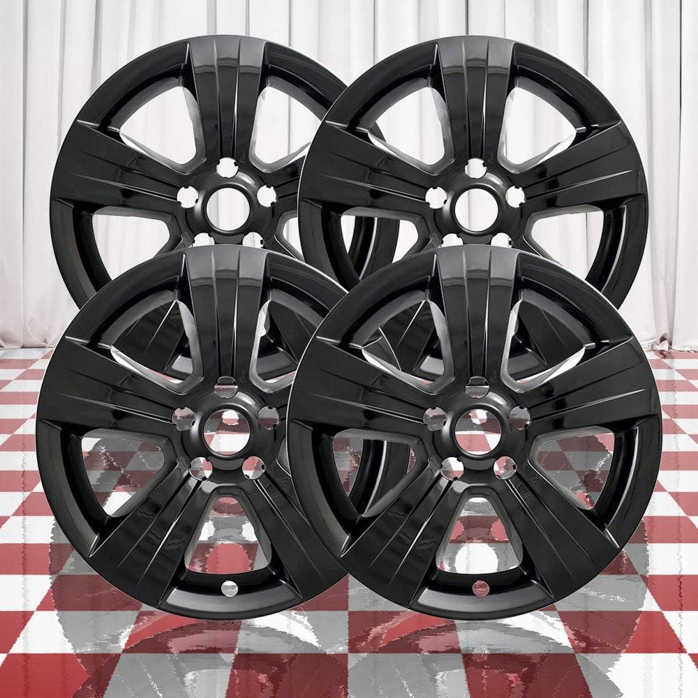Set of 4 Gloss Black 5 Spoke 17" Wheel Skins for Jeep Compass 2010-2016