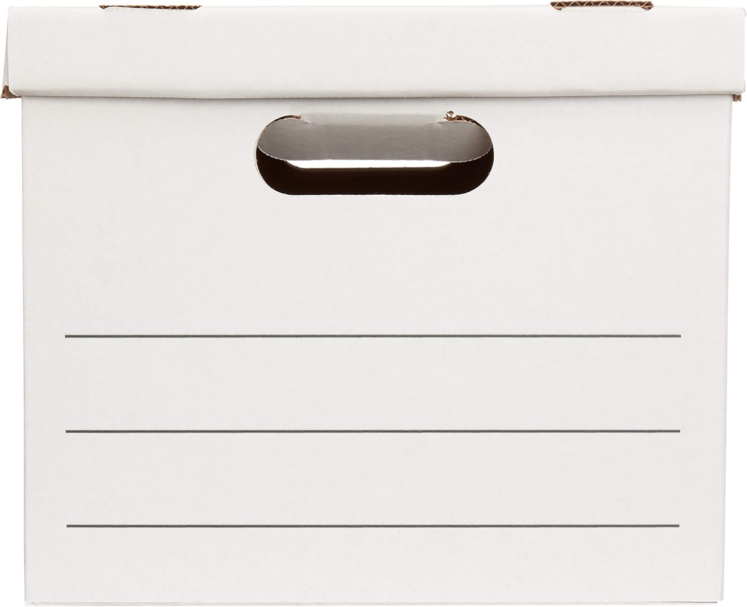 Storage/Filing Boxes with Lift-Off Lid, Letter/Legal Size, Collapsible, Tape-Free Assembly, White, 16.2" L x 12.5" W