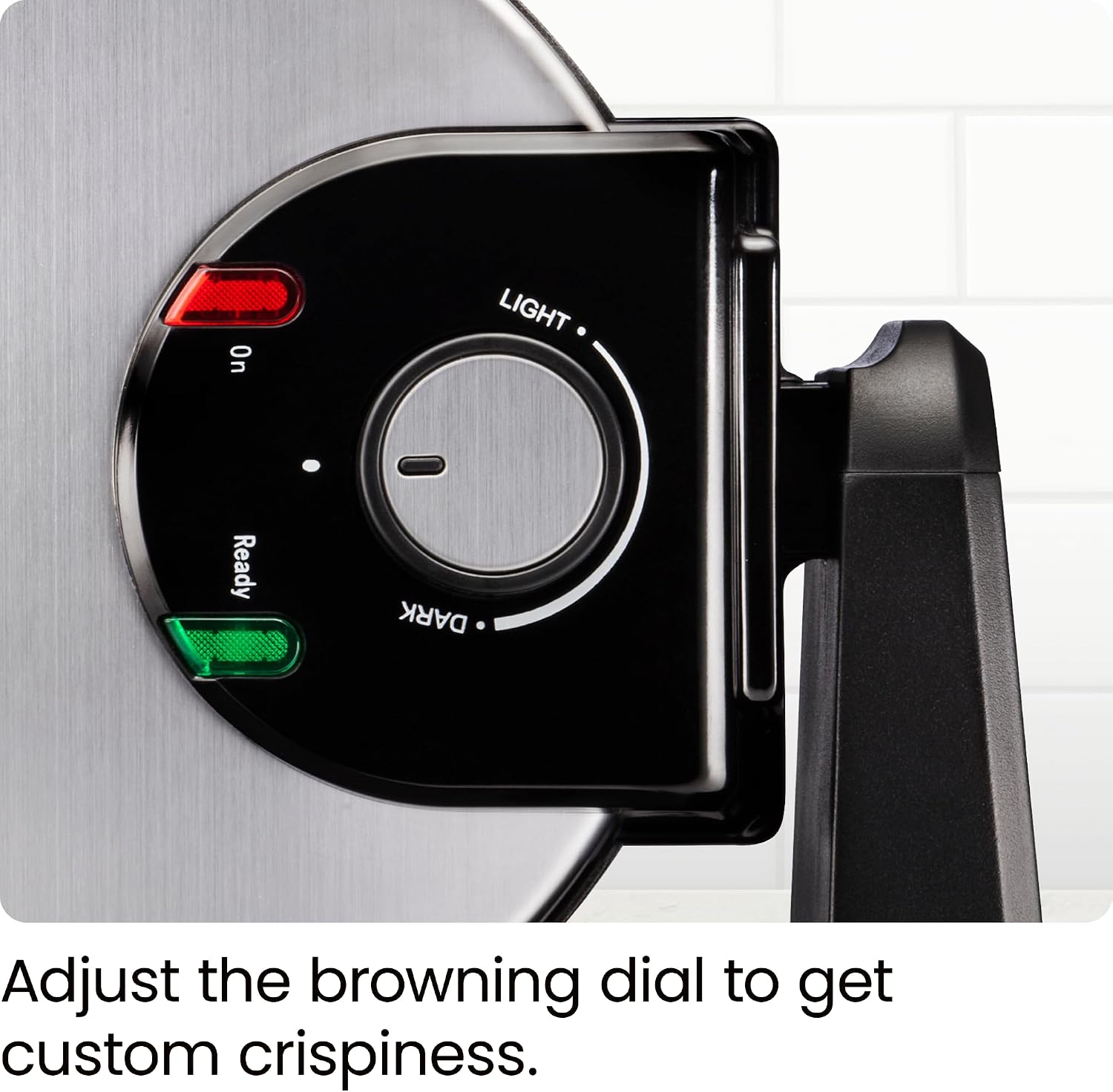 Rotating Belgian Waffle Maker, 180° Flip Iron w/ Non-Stick Plates, Adjustable Timer, Locking Lid, & Drip Plate, Space