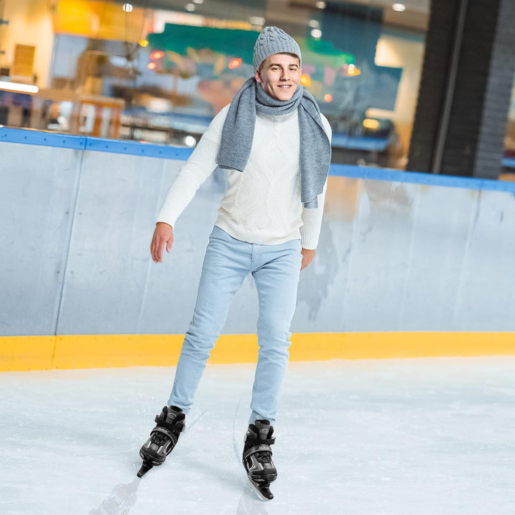 Ice Skates for Kids, Boys and Girls, Hockey Lace-Up Adjustable Skates Soft Padding and Reinforced Ankle Support for