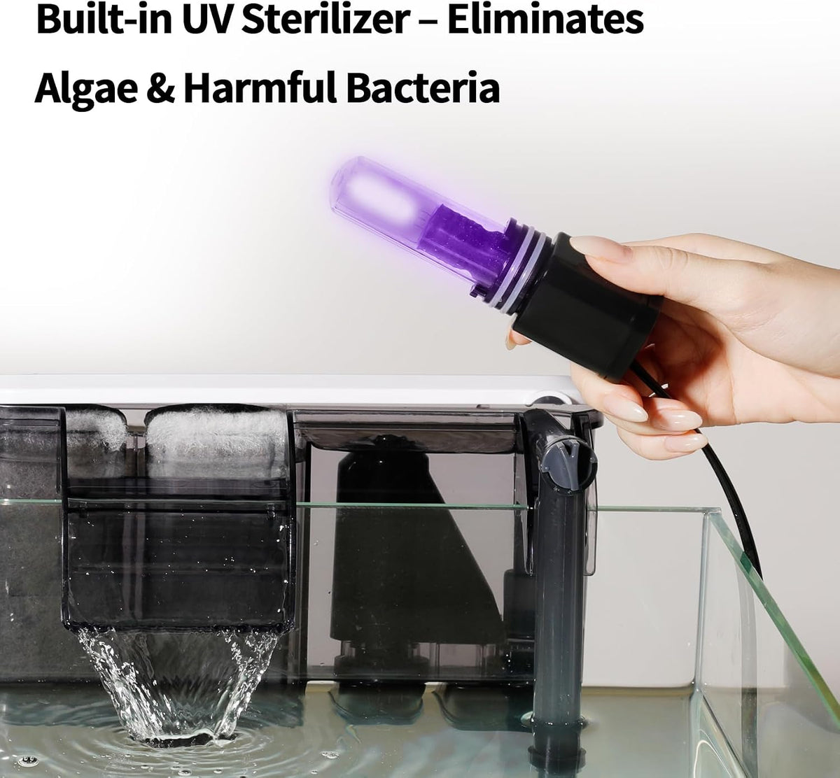 U3 HOB Aquarium Filter with UV Clarifier for 30-75 Gal Tanks