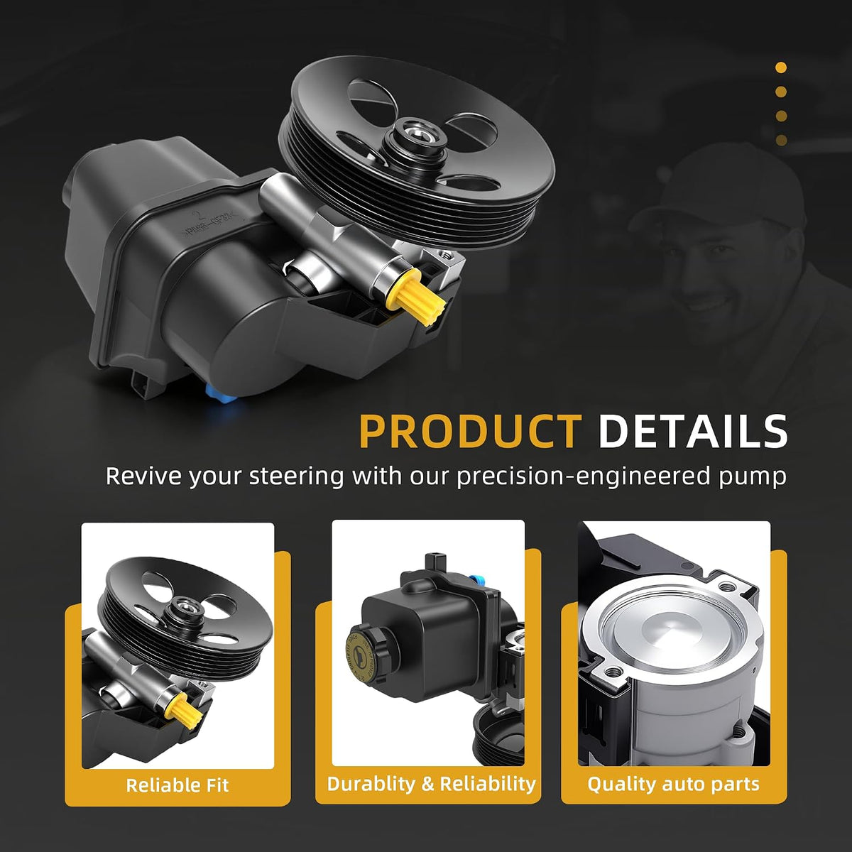 Power Steering Pump with Pulley for Chevy Trailblazer
