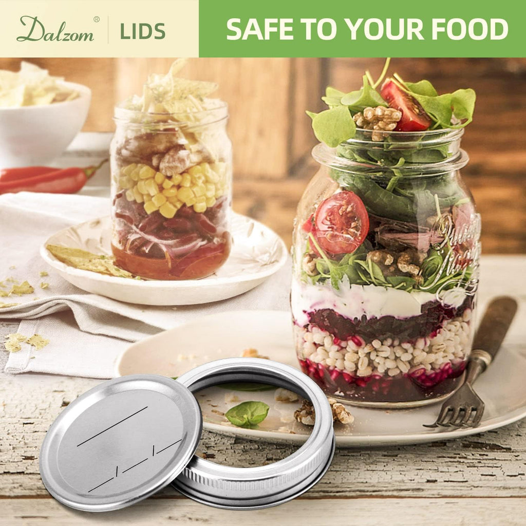 24Pcs Canning Lids with 24Pcs Rings Wide Mouth, Premium Mason Jar Lids with Bands/Rings for Ball, Kerr Jars - Food