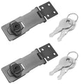 4 Inch Keyed Hasp Locks, Shiny Black, 2PCS