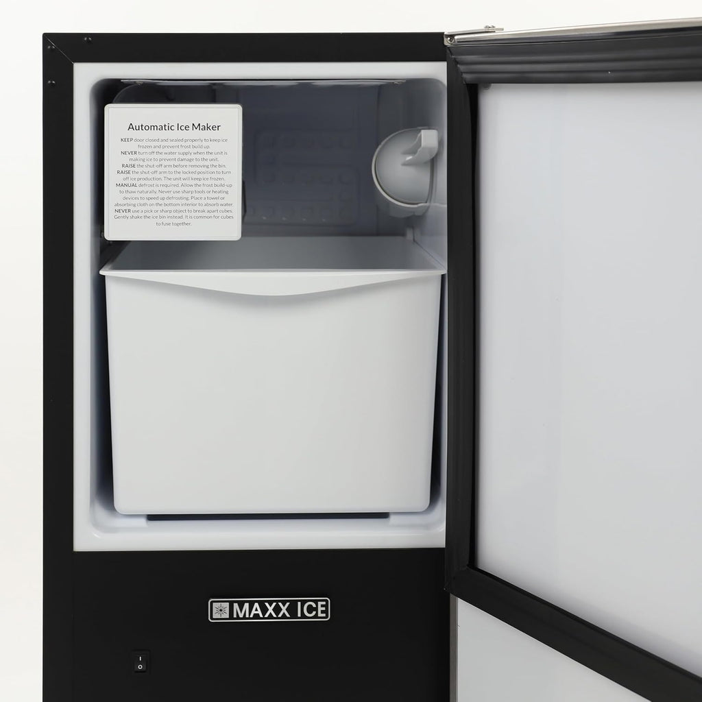 MIM25C, Shallow Depth Indoor Built-in Undercounter Ice Maker, 25 lbs, in Stainless Steel