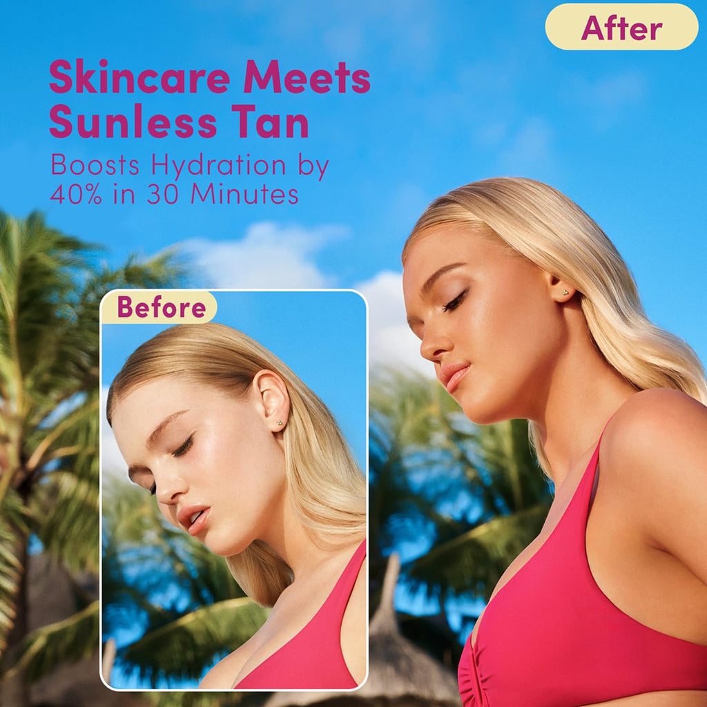 Face Tanning Micromist – Sunless Facial Self Tanner Ultra Fine Mist for Face, Included Hyaluronic Acid &