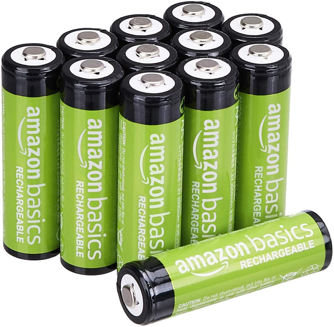 12-Pack Rechargeable AA NiMH Batteries, 2000 mAh, 1.2V, Low Self Discharge, Pre-Charged, Recharge up to 1000x Times