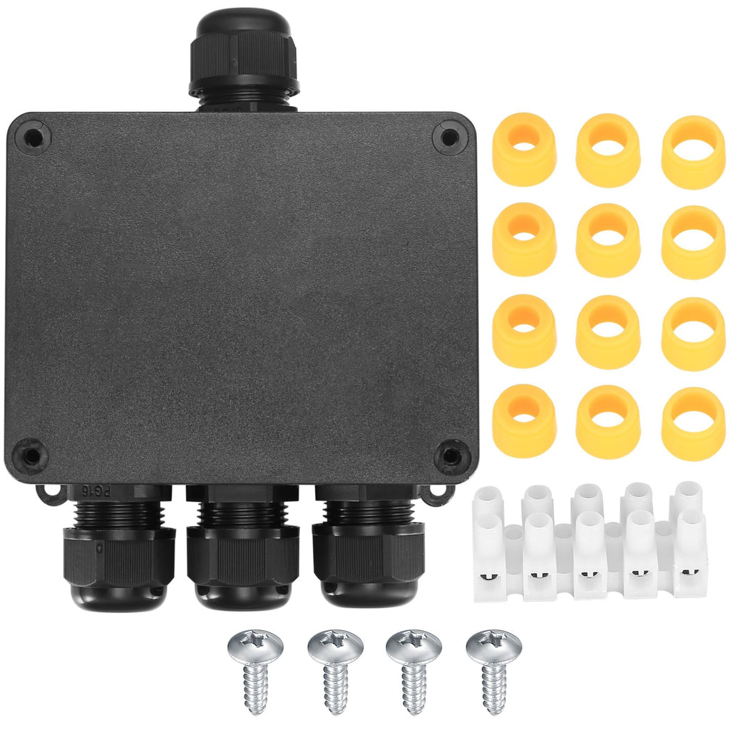 IP68 Outdoor 4-Way Electrical Junction Box, Underground Cable Connector 1Pc