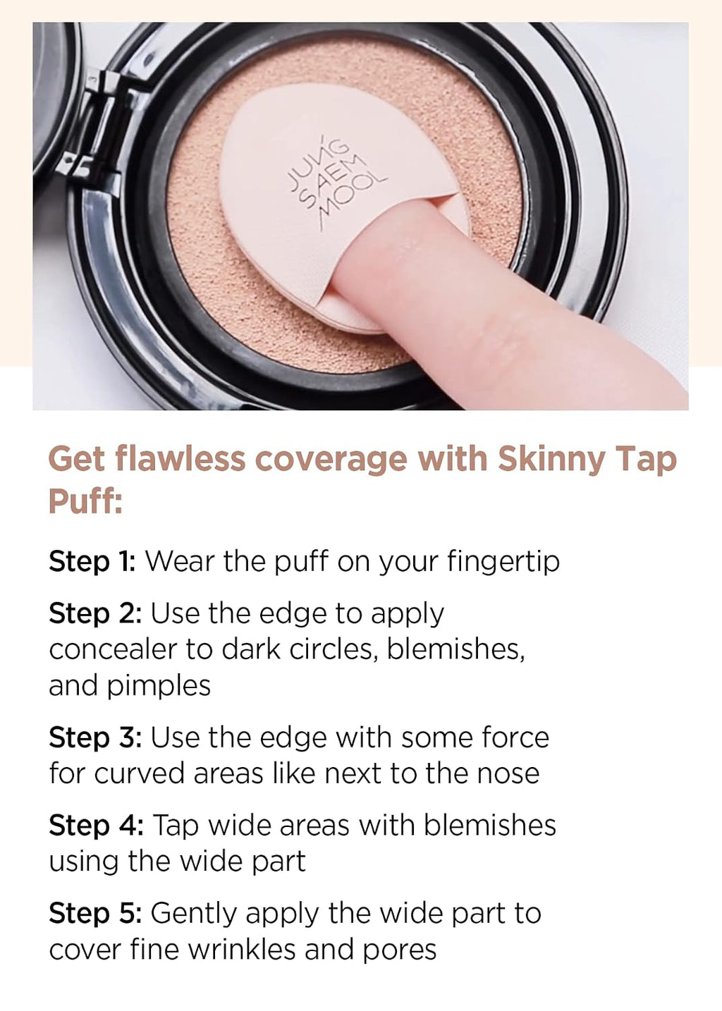 Skinny Tap Puff (3pcs) Mini Precision Puff for Concealer and Touch-Up