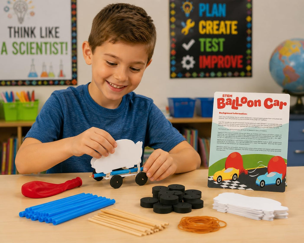 DIY Steam Car Craft Kits Makes 12 - STEM Toys Science Kits for Kids Age 5-7 8-12 | Educational Engineering Building