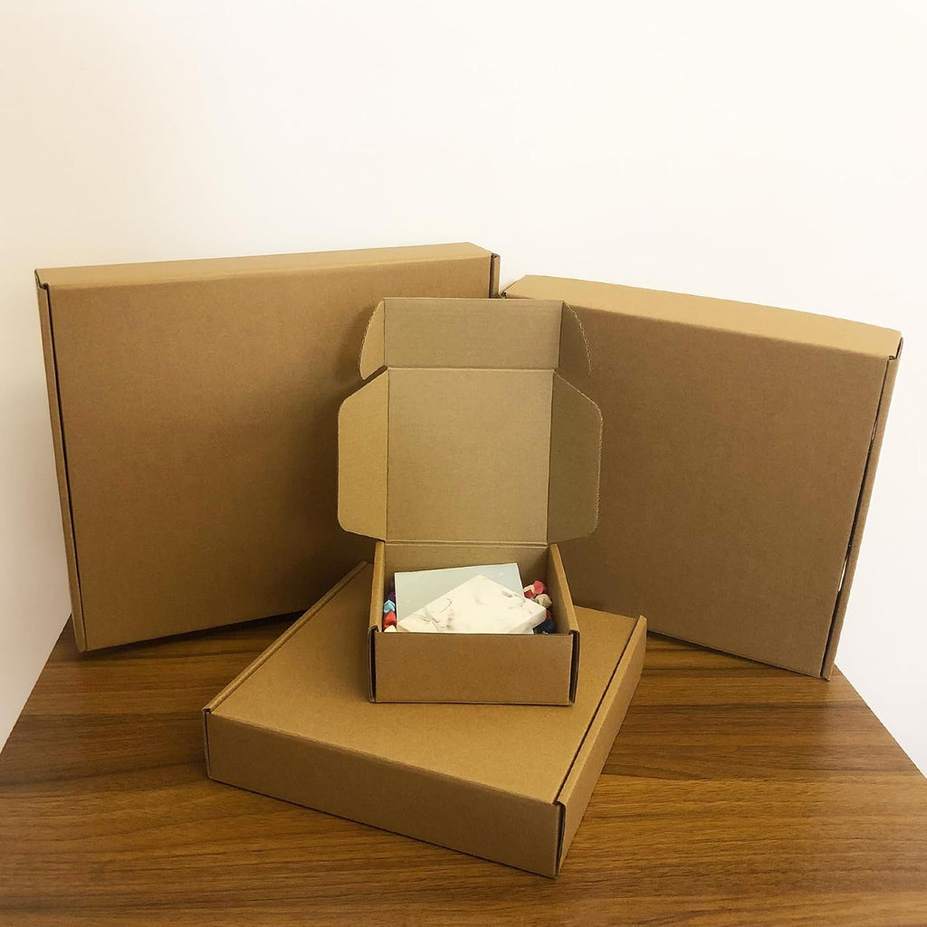 5x5x2 Inches Shipping Boxes Set of 25,Brown Corrugated Packaging Mailers