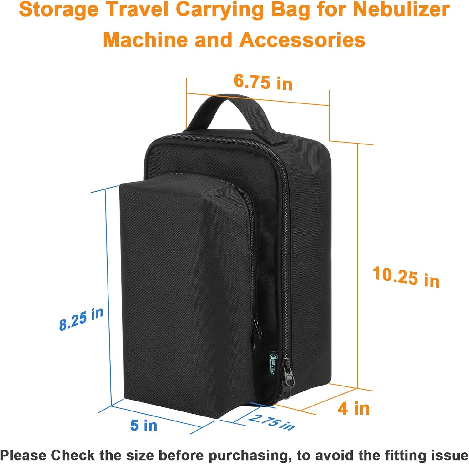 Nebulizer Carry Bag for Nebulizer Machine Personal Compressor, Portable Storage Carry Bag, Protective Travel Case for