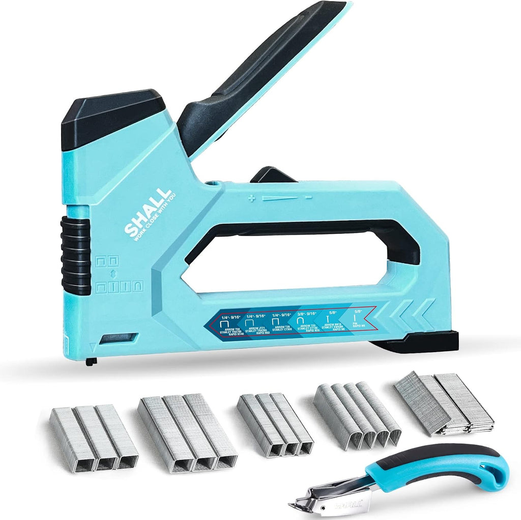 6-in-1 Staple Gun Heavy Duty - Upholstery Stapler Nail Gun with 4000 Counts Staples, Manual Brad Nailer with Staple
