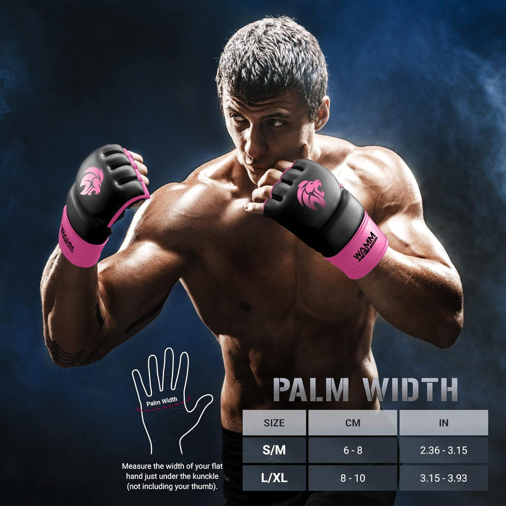 MMA Gloves - for Men & Women - MAXForce EVE Anti-Injury Shock Absorb Boxing Gloves Kickboxing Gloves - Half Finger