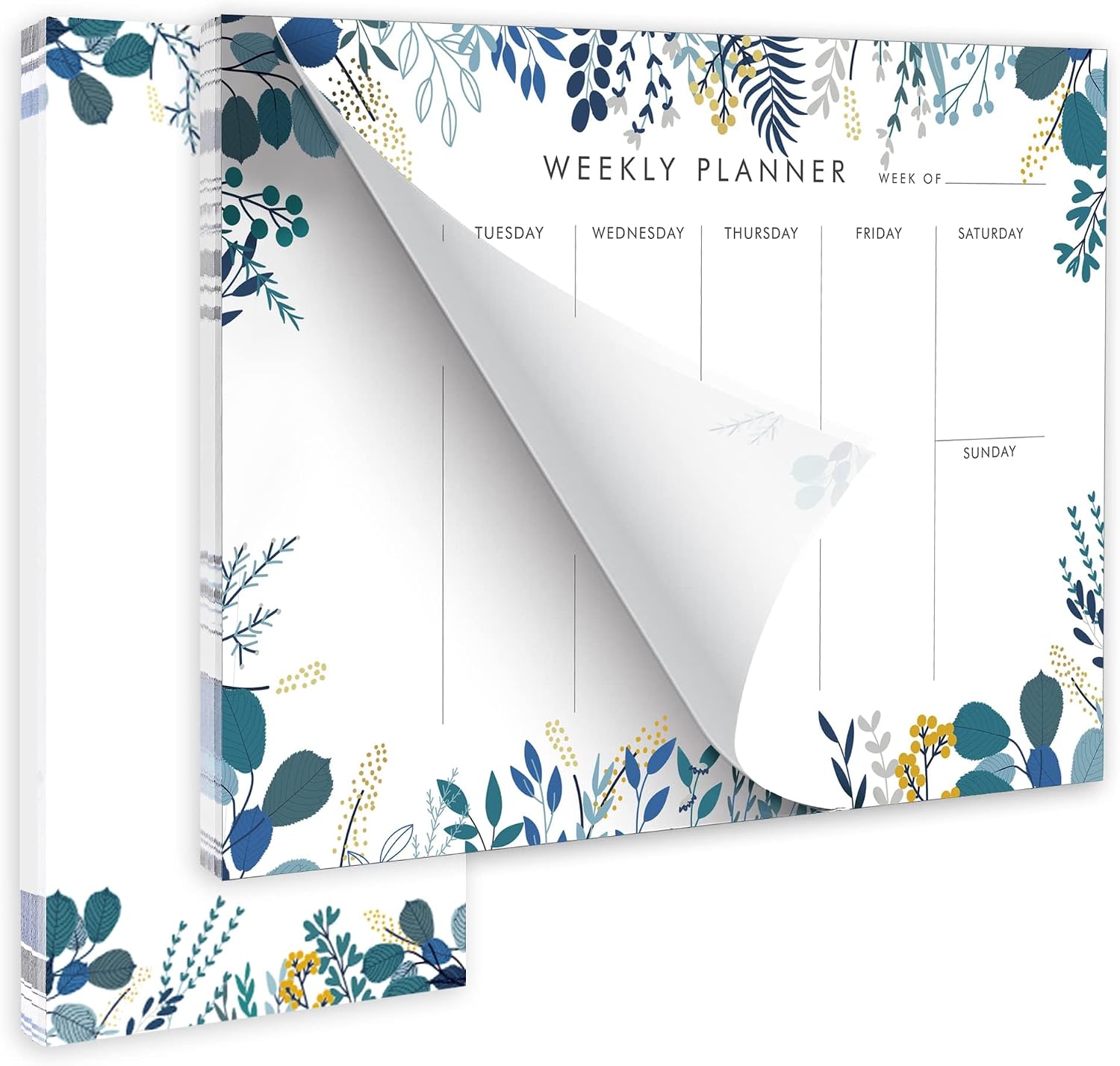 Weekly Planner Notepad Tear Off Set of 2 Weekly Calendar Pad 52 Undated To Do List Notepad Sheets Desk Planner