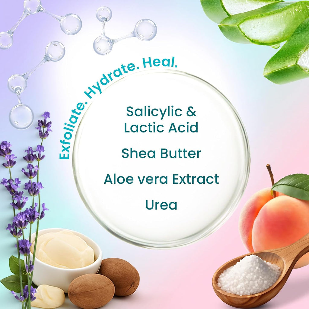 Foot Peeling Mask (6 pairs) Exfoliating Foot Mask for Dry Cracked Feet with Lavender, Aloe Vera, Peach & Shea Butter