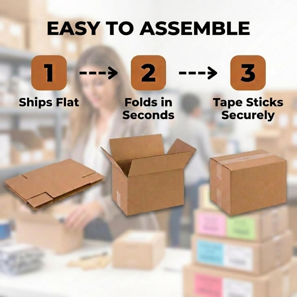 Cube Shipping Boxes 12"L x 12"W x 12"H (25-Pack) - Corrugated Cardboard Box for Moving, Mailing, Packing, Packaging