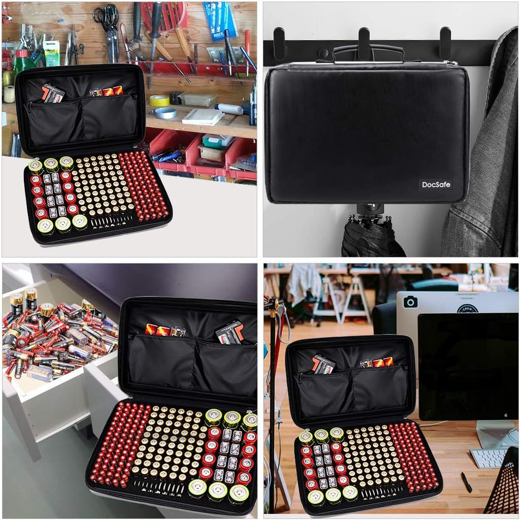 Fireproof Battery Organizer Storage Box with Tester BT-168 | Explosionproof,Protects Up to 200+ Batteries AA AAA C D