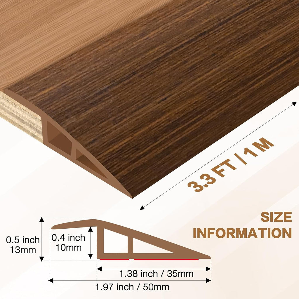 Floor Transition Strip Vinyl Door Threshold Ramp Self Adhesive Carpet Edging Strip Doorway Edge Trim, Overlap Edge