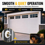 Arlenix 7 ft Garage Door Hardware Kit with Rollers Hinges Cable