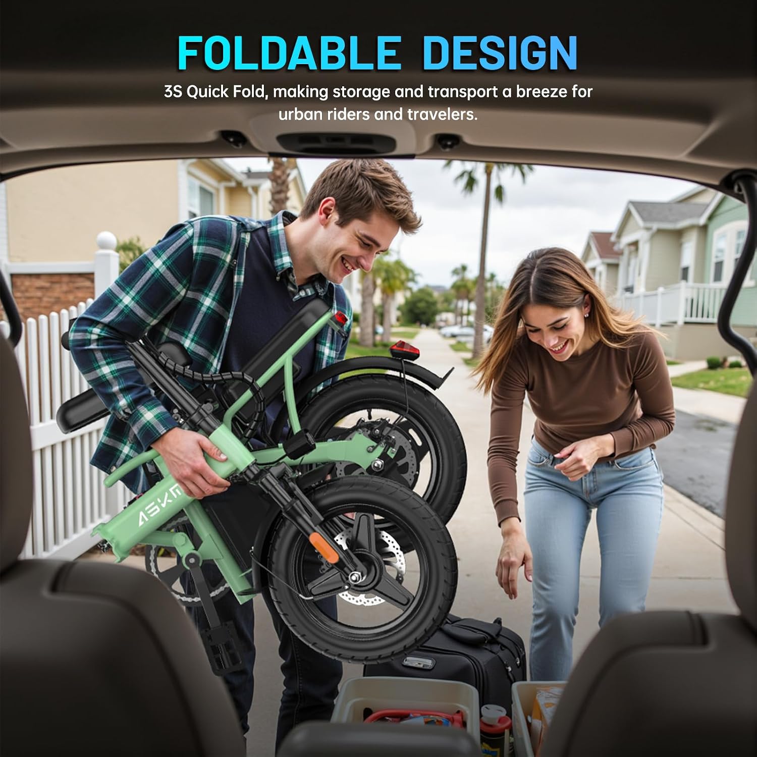 Folding Electric Bike for Adults and Teens, 14" E Bike for Daily Commuting | Electric Bicycle with 700W Peak Motor