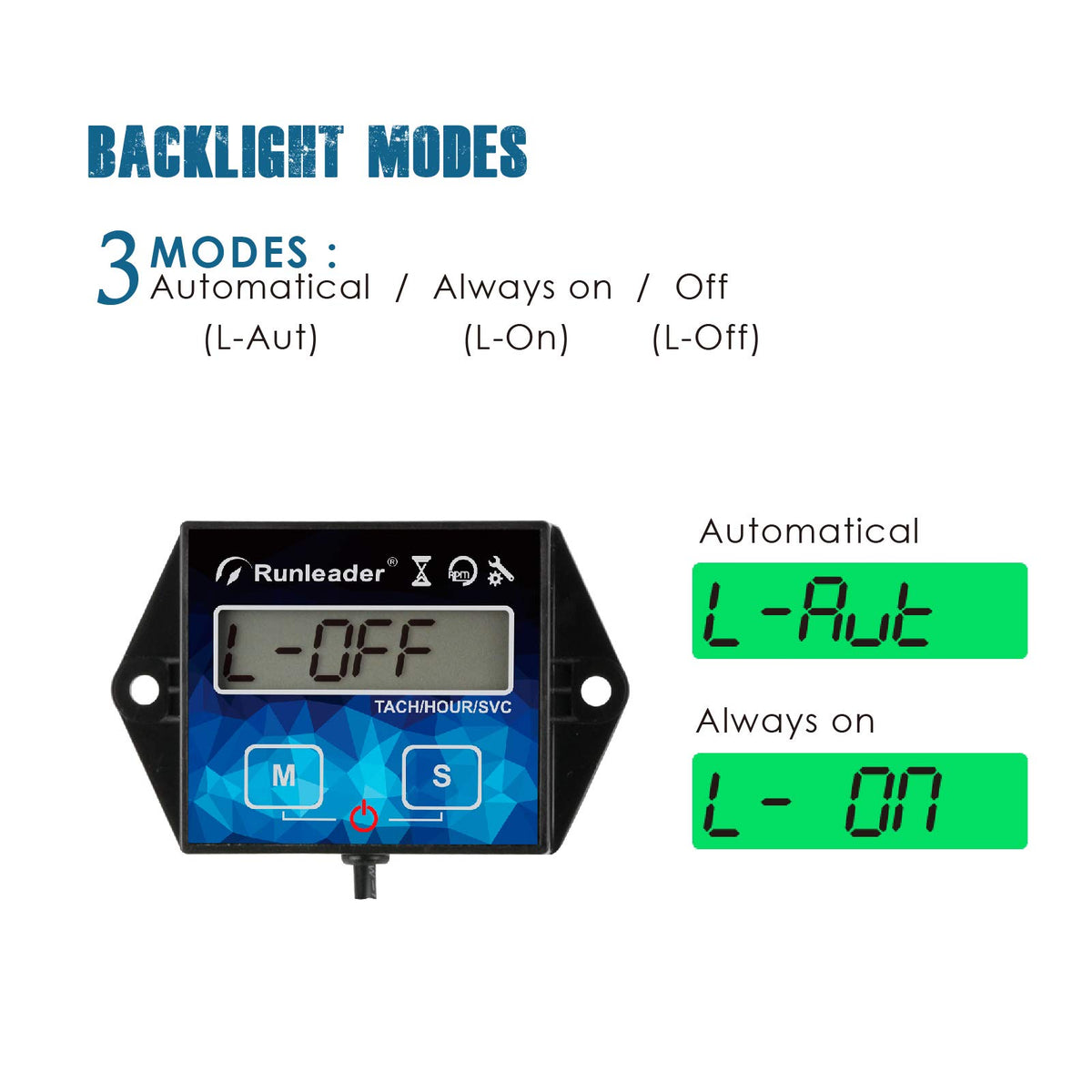RL-HM011G Digital Hours Tachometer with Maintenance Reminder