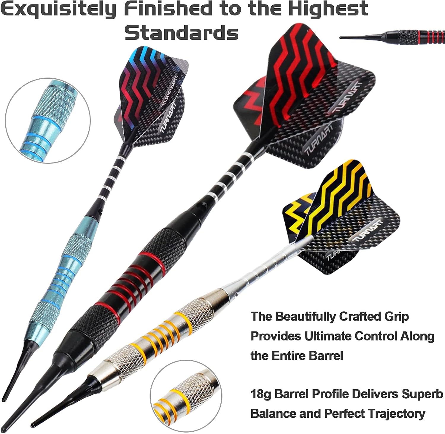 Darts Plastic Tip 9 Pcs 18 Grams Professional Soft Tip | Darts Set for Electronic Dartboard with 50 Extra Tips 9