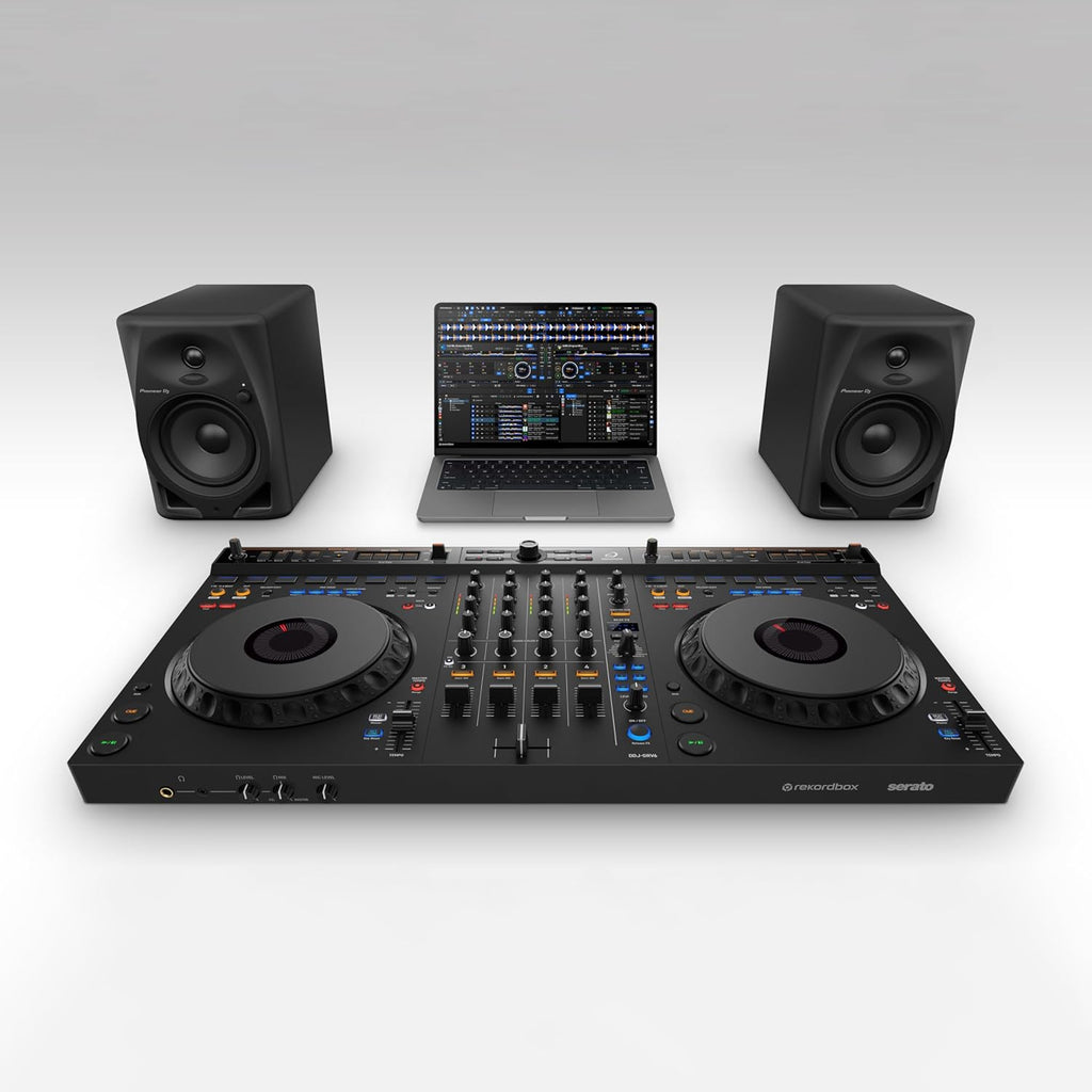 DDJ-GRV6 4-Channel DJ Controller, Groove Circuit, Black | Club-Standard Layout, Full-Size Jog Wheels, rekordbox and