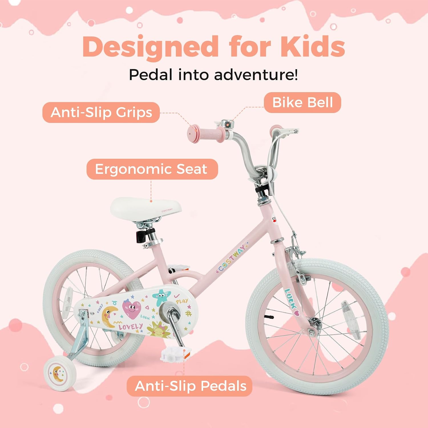 Kids Bike for Girls Boys Age 3-8 Years, 12 14 16 18 Inch Girls Bike | Children Bicycle with Removable Training
