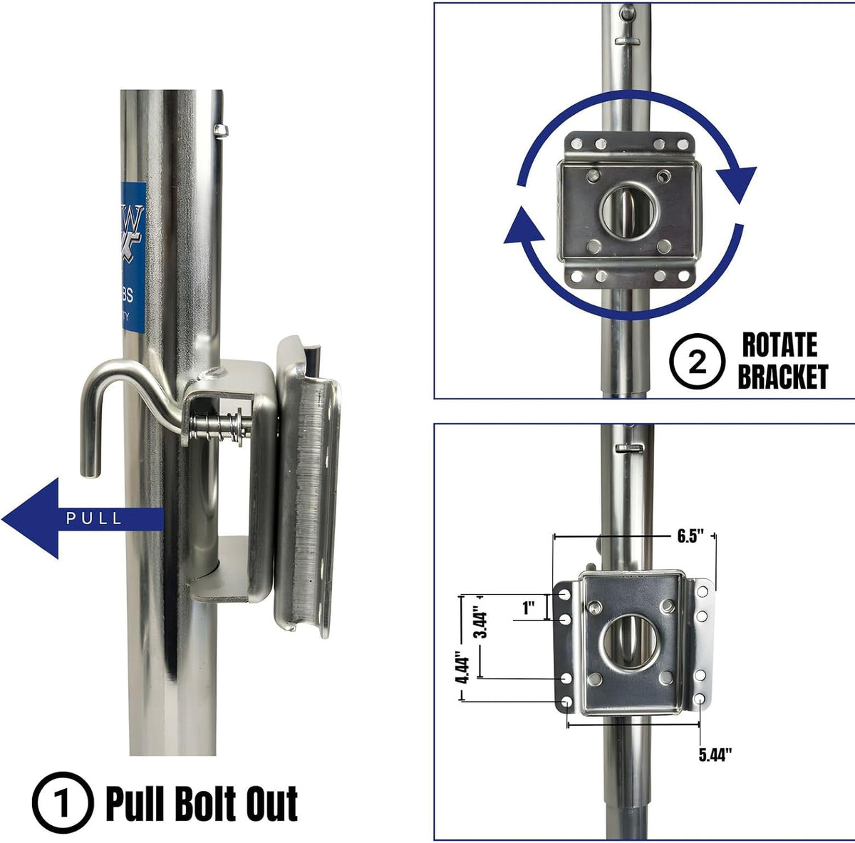 2000lbs Trailer Jack with Double Wheel, Adjustable 12" Lift Travel, Boat On for Boat RV Utility, Swivel Tongue Towing