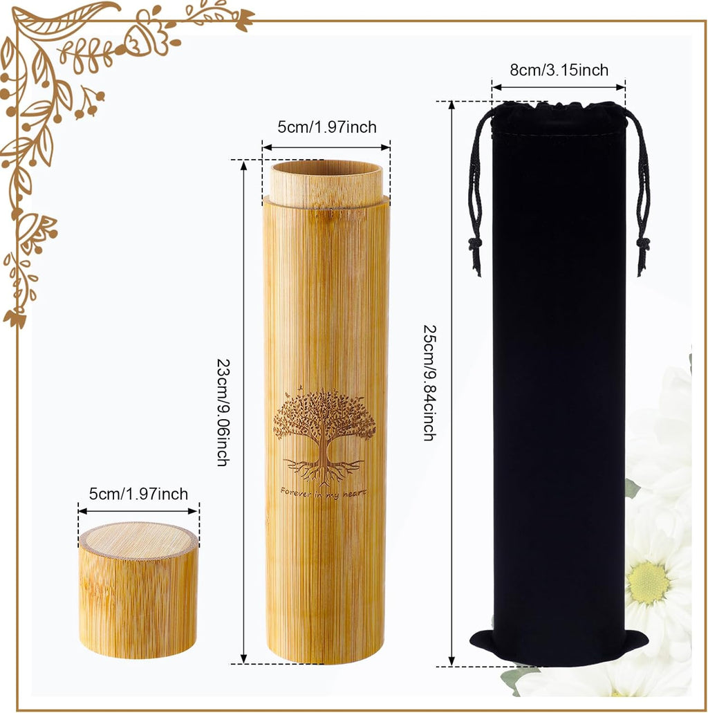 1 Set Bamboo Small Scattering Urns for Human Ashes 9'' x 2''