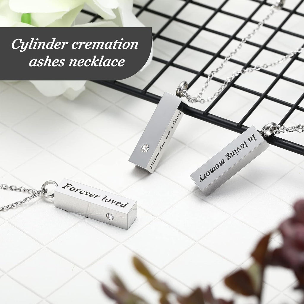 Urn Necklace for Ashes for Men Women Cremation Jewelry for Ashes Stainless Steel Small Keepsake Pendant for Human Ashes
