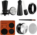 54mm Espresso Accessories Kit, 7Pcs Coffee Tamper Set with Wooden Tamping Station, Tamper, WDT Tool, Distributor