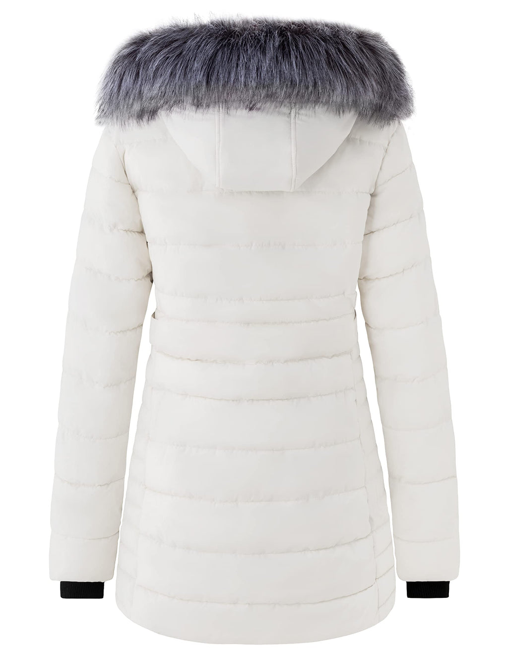 Women's Insulated Parka Coat Winter Jacket Beige S