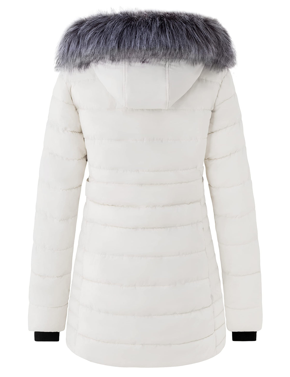 Women's Insulated Parka Coat Winter Jacket Beige S