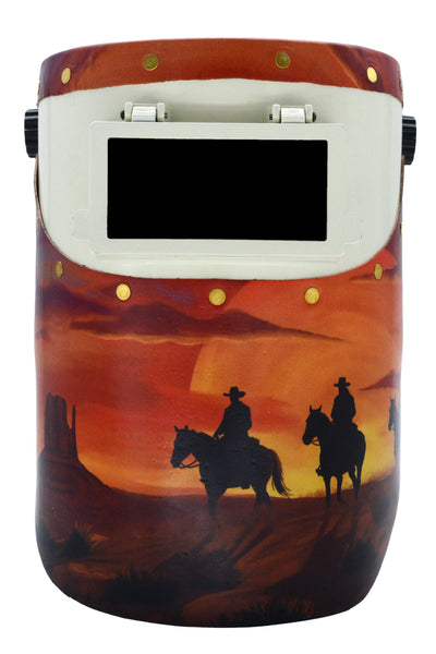 Flip-Up Welding Helmet | Sugar Scoop Welding Hood | Fits 2x4 Cheater Lens (Not Included) | Western