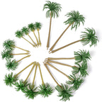 Palm Tree Model Trees, 18PCS Miniature Palm Trees Mixed 5 Size Fake Plastic Trees for Diorama, Model Train, Fairy