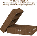 Wooden Podium Stand with Wheels & 4" High Footrest, Mobile Lectern