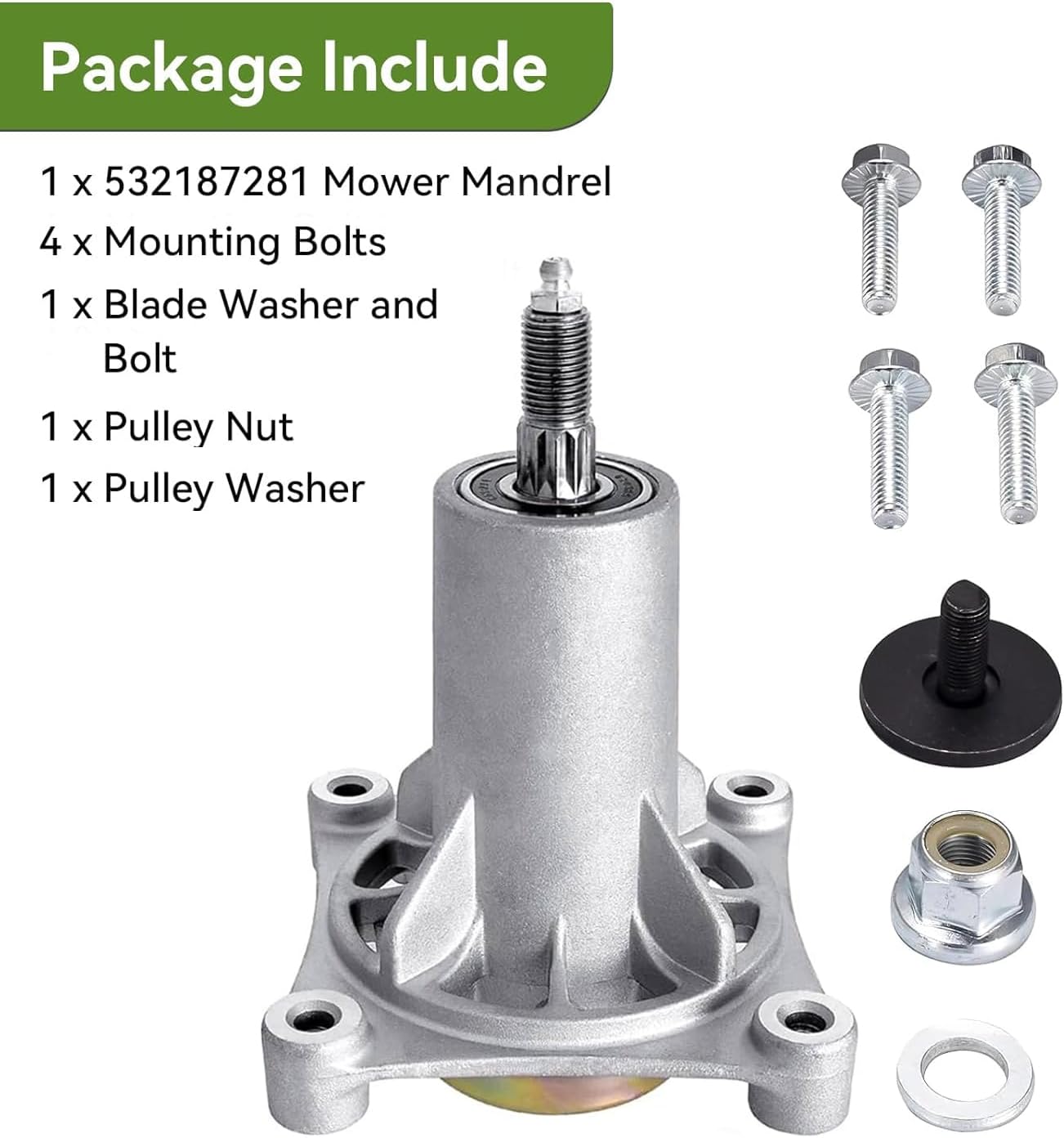 Spindle Assembly Fit for Craftsman HU A riens Pou lan - Mandrel Spindle Fit for 42" 46" 48" 54" Mower Deck, with