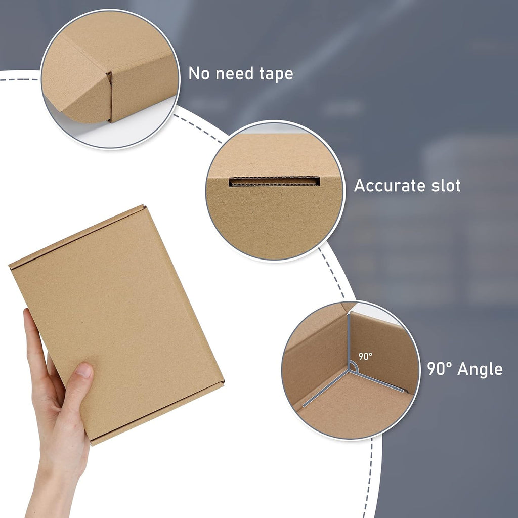 25Pack 8 x 6 x 2 Inch Shipping Boxes, Small Corrugated Cardboard Box, Packaging Boxes for Gift Wrapping, Mailer