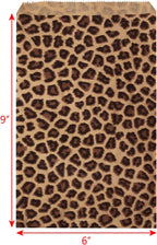 200 of 6" x 9" Craft Flat Paper Gift Bags, Leopard patterned