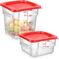 2 Pcs Square Food Storage Container Polycarbonate Clear Food Container with Lid Commercial Rice Storage with