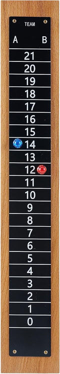 Steel Scoreboard Nailed on a Beech Board with Magnetic Score Keepers for Cornhole and Other Games (17" H x 2.75" W)