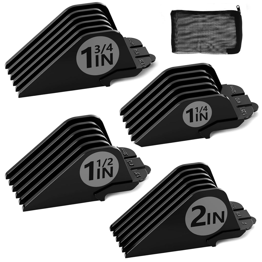 Clipper Guards Set 10 12 14 16 Compatible with Wahl Clippers, 4pcs Extra Long Clipper Guides Replacement - 2", 1.75"