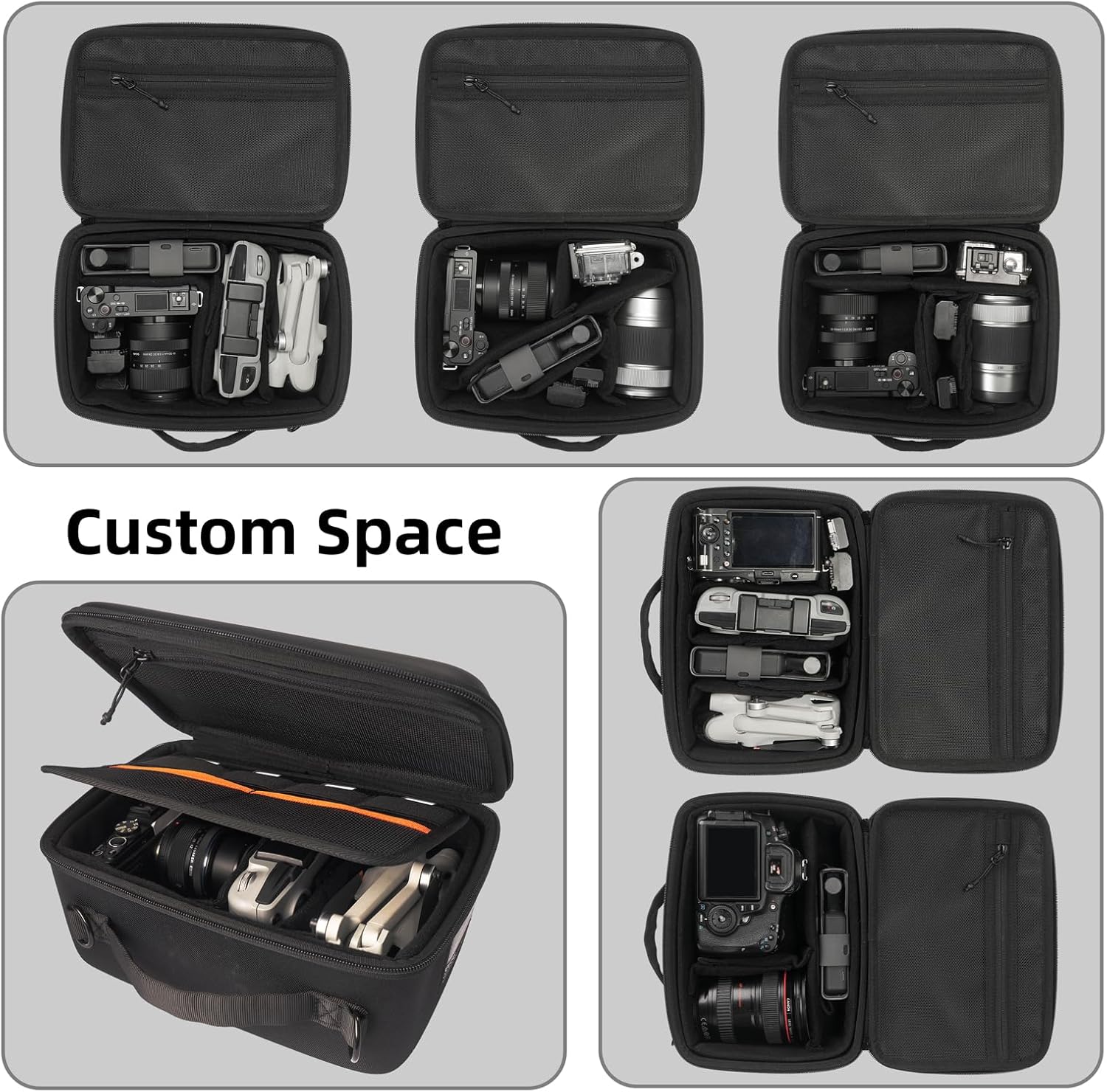 Hard Shell Camera Case Small, Shockproof Waterproof Camera Carrying Bag, Protective Photography Bag for