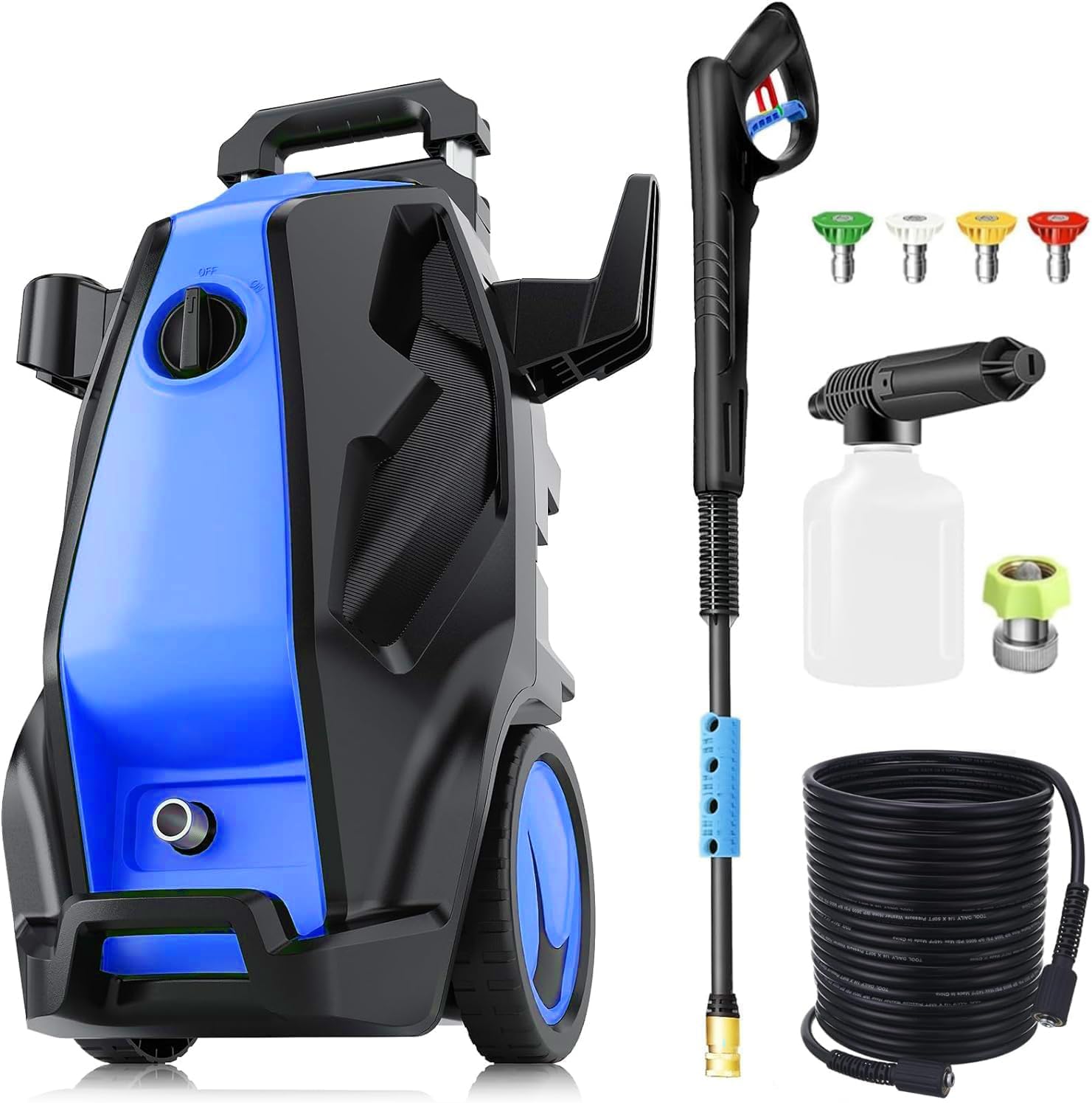 Heavy Duty 5000PSI 4.0GPM Electric Pressure Washer with 33FT Hose, 4 QC Nozzles for Cars/Fences/Patios/Home Cleaning